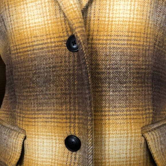 Tommy Hilfiger NWOT Designer Wool Blend Shadow Plaid Sz 6 Knee Length Coat - Picture 6 of 13